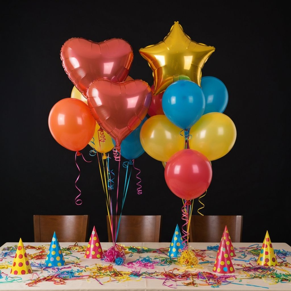 Colorful collection of children's party return gift bags and activity kits